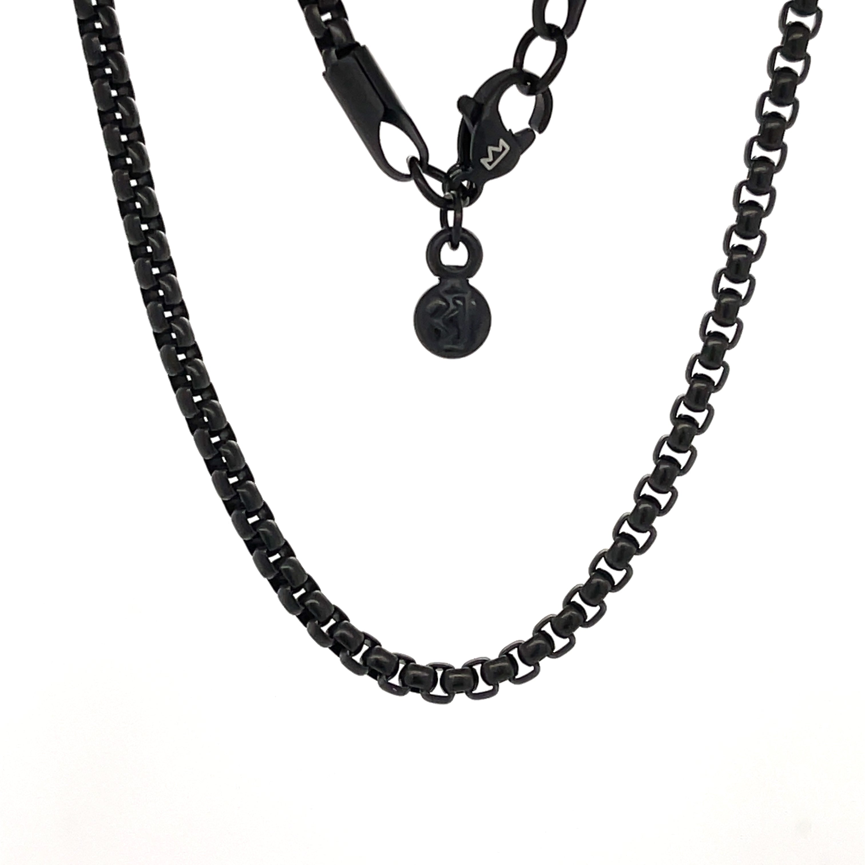 Box Chain Matte Black 20 by Triple Crown Jewelry