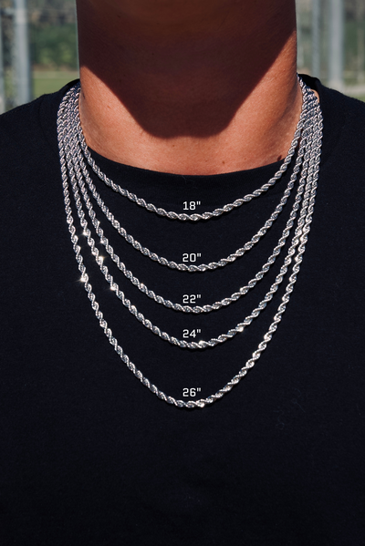 Premium Rope Chain (Silver) 4mm – Triple Crown Jewelry