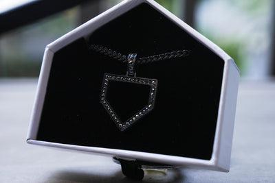 ICED Home Plate Pendant with Moissanite Diamonds