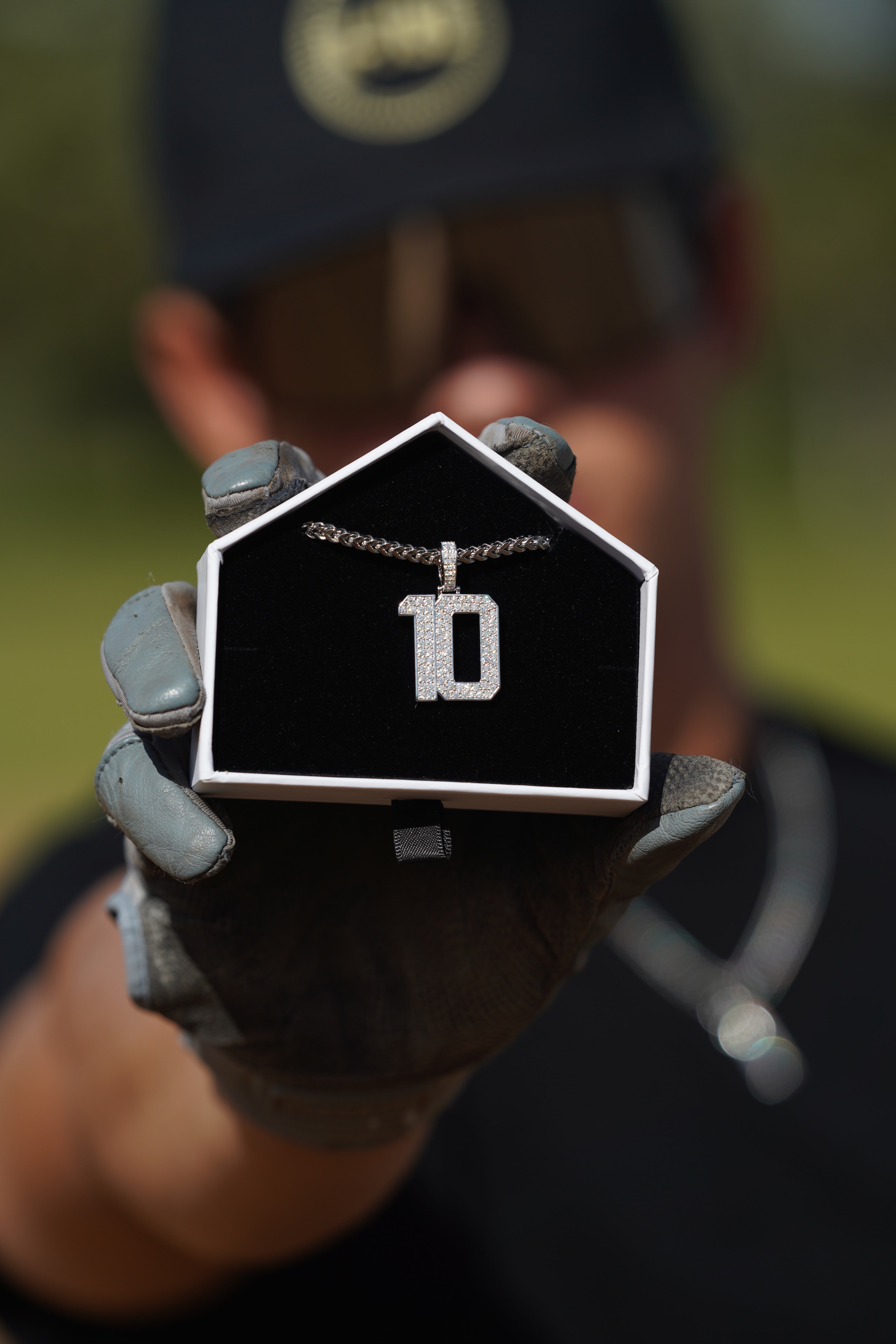 Iced Jersey Number Pendant with Moissanite Diamonds (Silver Rhodium ...