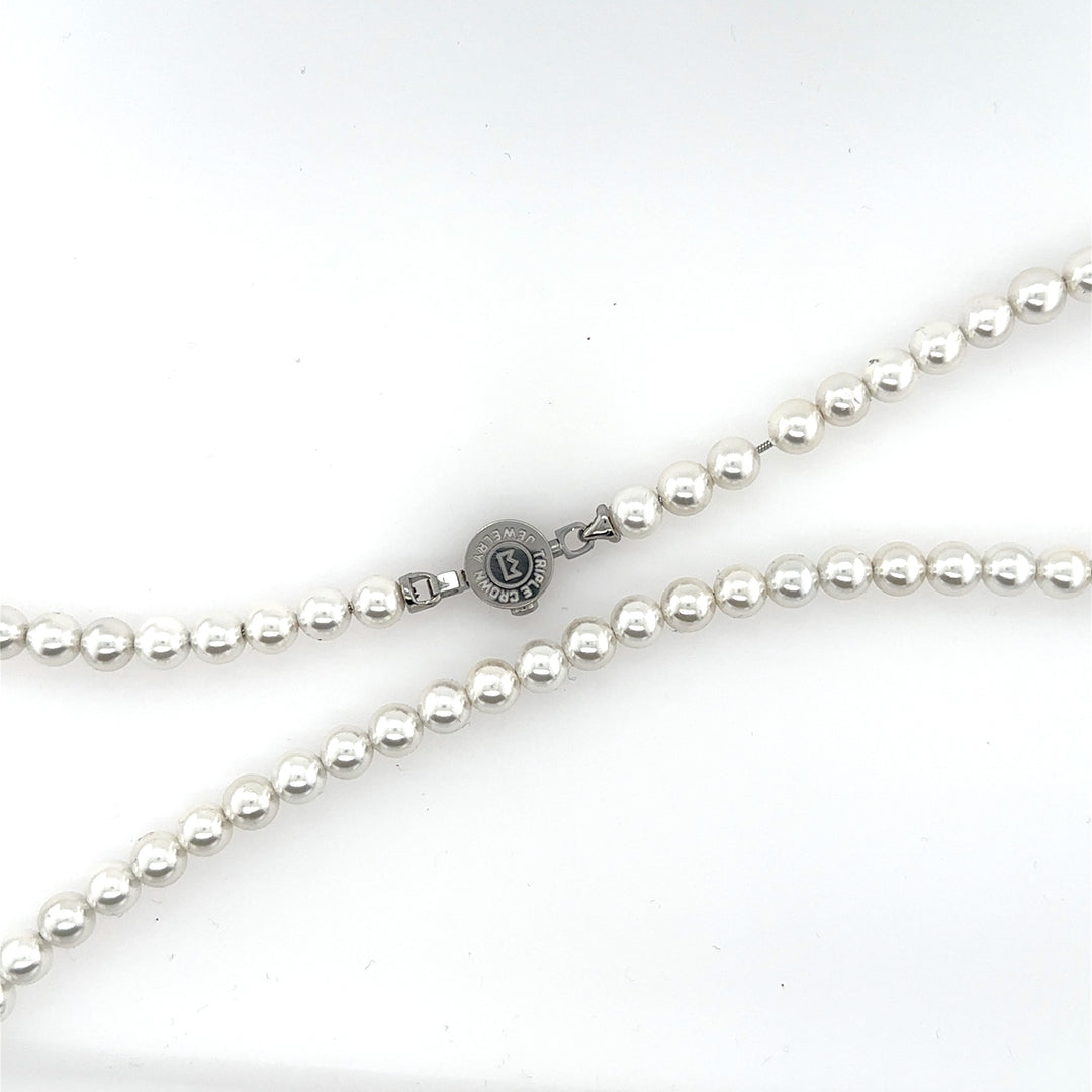 Pearl Beaded Necklace 6mm (Silver) – Triple Crown Jewelry