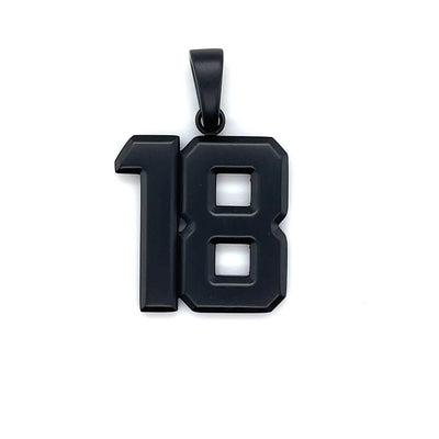 Signature Jersey Number Pendant in Matte Black