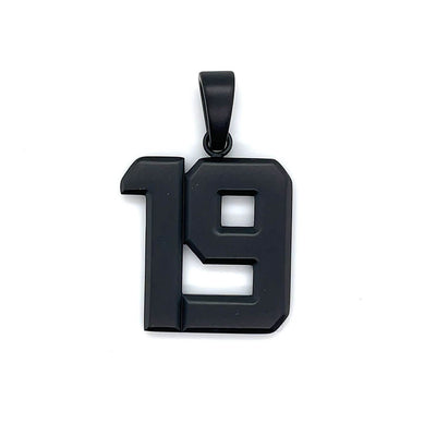 Signature Jersey Number Pendant in Matte Black