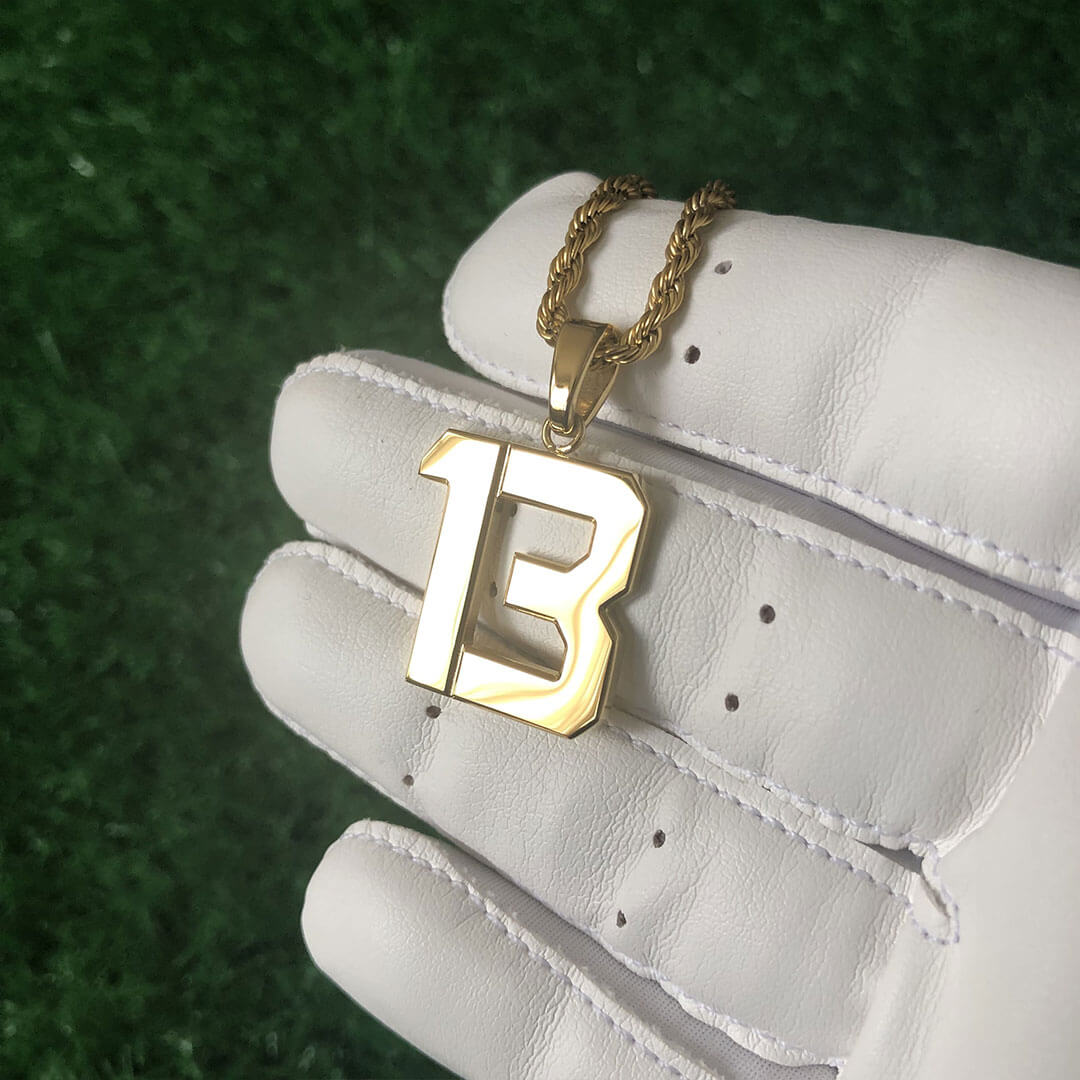 13 Chain Gold Number Pendant – Triple Crown Jewelry