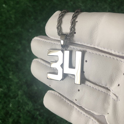 Signature Jersey Number Pendant in Silver