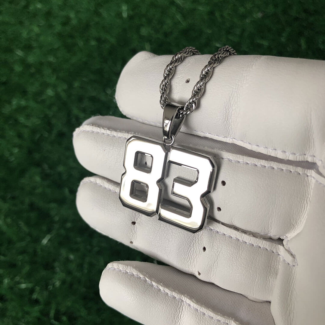 Signature Jersey Number Pendant in Silver